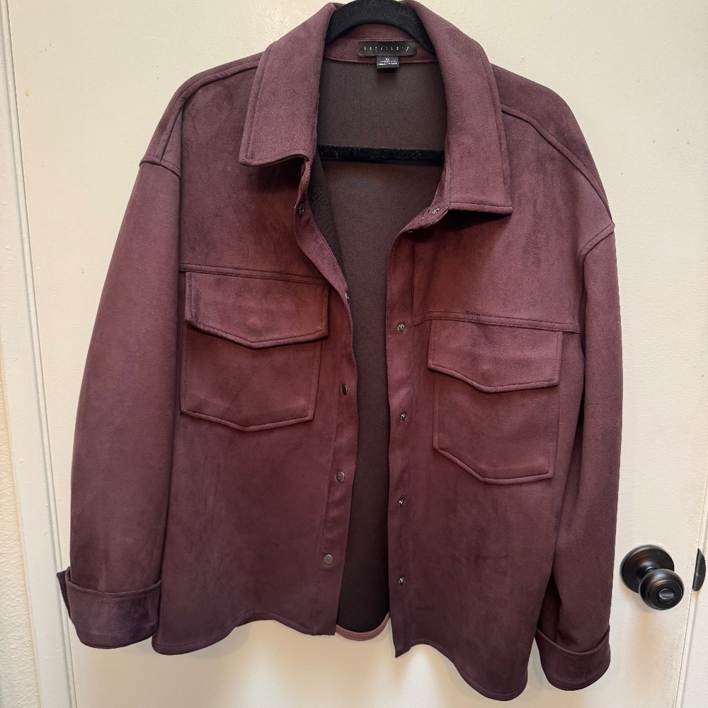 Sanctuary Dakota Faux Suede Shacket - Brown - XL